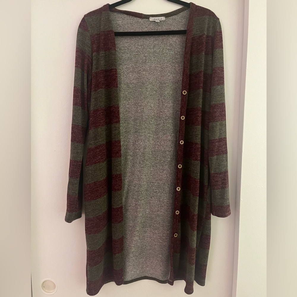 white birch long cardigan. size small.